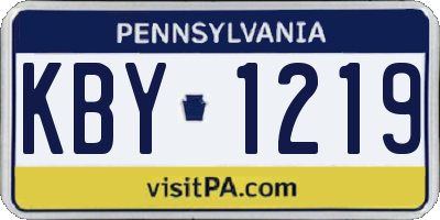PA license plate KBY1219