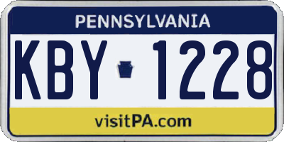 PA license plate KBY1228
