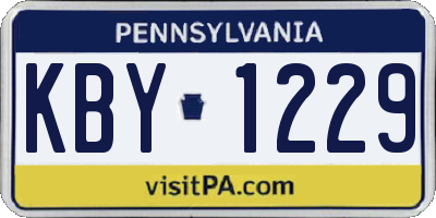 PA license plate KBY1229