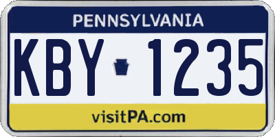 PA license plate KBY1235