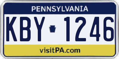 PA license plate KBY1246