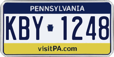 PA license plate KBY1248
