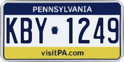 PA license plate KBY1249