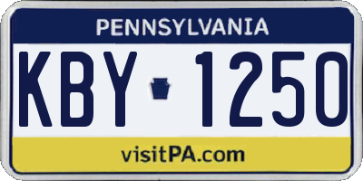 PA license plate KBY1250