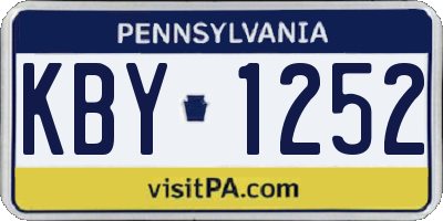 PA license plate KBY1252