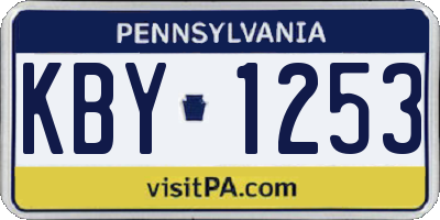 PA license plate KBY1253