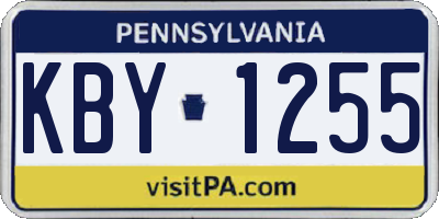 PA license plate KBY1255