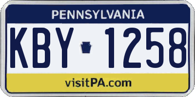 PA license plate KBY1258