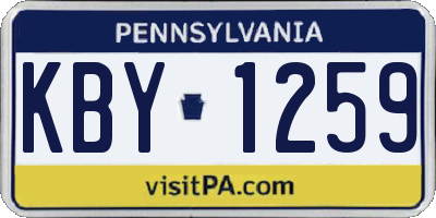 PA license plate KBY1259