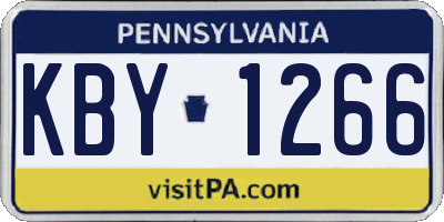 PA license plate KBY1266
