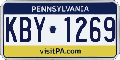 PA license plate KBY1269