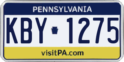 PA license plate KBY1275