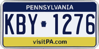 PA license plate KBY1276