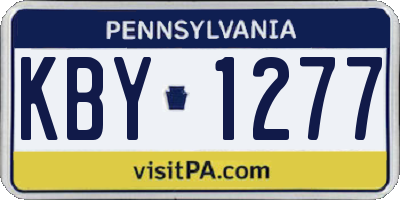 PA license plate KBY1277