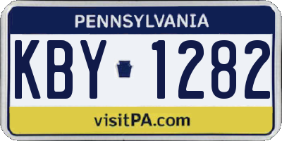 PA license plate KBY1282