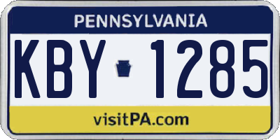 PA license plate KBY1285