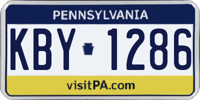 PA license plate KBY1286