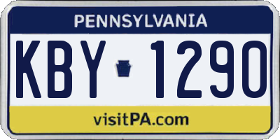 PA license plate KBY1290