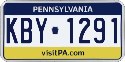 PA license plate KBY1291