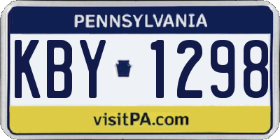 PA license plate KBY1298