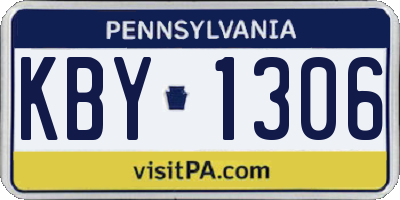 PA license plate KBY1306