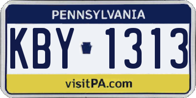 PA license plate KBY1313