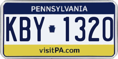 PA license plate KBY1320