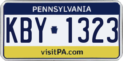 PA license plate KBY1323