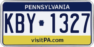 PA license plate KBY1327