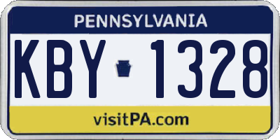 PA license plate KBY1328