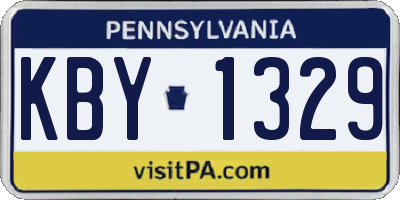 PA license plate KBY1329