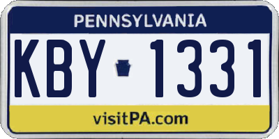 PA license plate KBY1331
