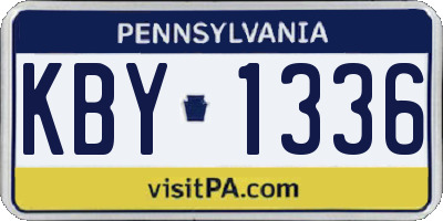 PA license plate KBY1336