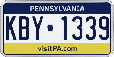 PA license plate KBY1339