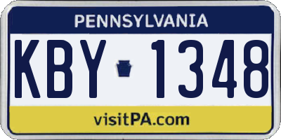PA license plate KBY1348