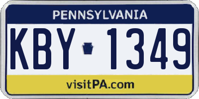 PA license plate KBY1349