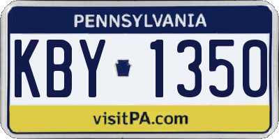PA license plate KBY1350