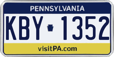 PA license plate KBY1352