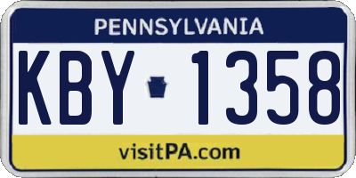 PA license plate KBY1358
