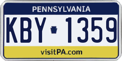PA license plate KBY1359