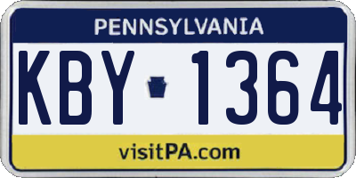 PA license plate KBY1364