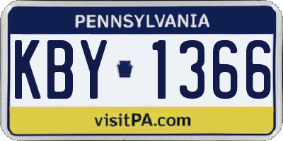 PA license plate KBY1366