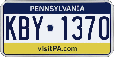 PA license plate KBY1370