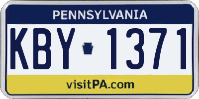 PA license plate KBY1371