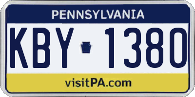 PA license plate KBY1380