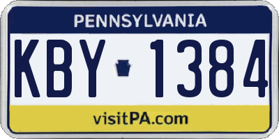PA license plate KBY1384