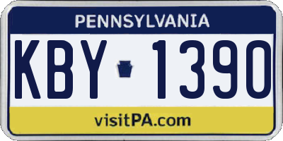 PA license plate KBY1390