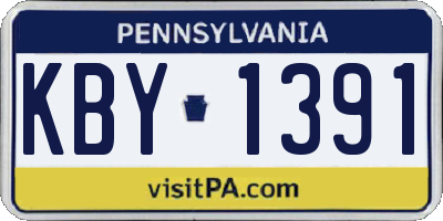 PA license plate KBY1391