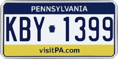 PA license plate KBY1399