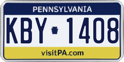 PA license plate KBY1408